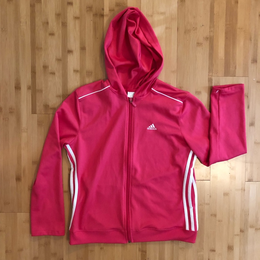 Adidas pink track suit zip up hoodie